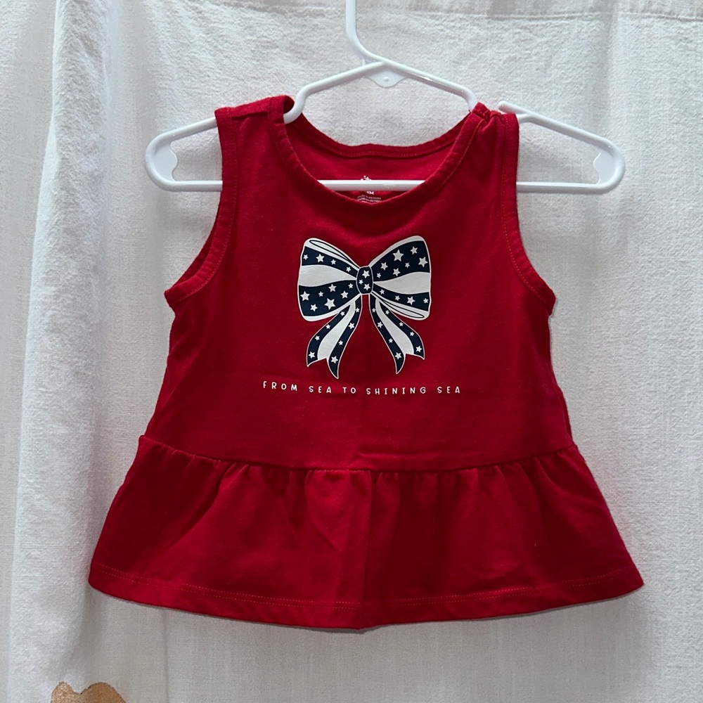 Charming Red Tank Top with Bow Design